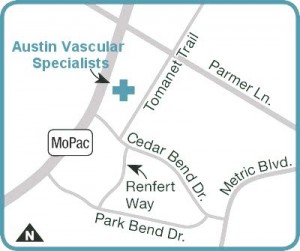 Map to Austin Vascular Surgeons